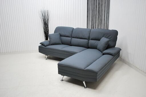 ミキインテリア  ■  引取限定  ■ アウトレット ■ 展示品 ■ 常価格70,000円～ ■ 背もたれ脱着式 お洒落な カウチソファー ■ グレー系