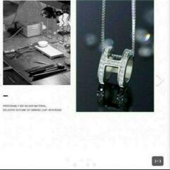 j←←←m18-7 刻印有り/ブリリアントカットパヴェアーチペンダントネックレスの画像