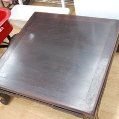 座卓 幅76×奥76×高32.5cm 透かし彫り 長方形 テーブル 和室 札幌市 清田区 平岡の画像