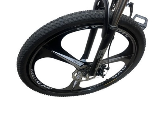 マウンテンバイク 26インチ マットグリーン 21段変速 MTB 自転車 ディスクブレーキ クロスバイク 泥よけ、空気入れ、ワイヤ錠の