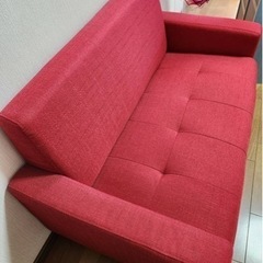 【家具 ソファ 2人掛けソファ】レッドの画像