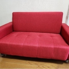 【家具 ソファ 2人掛けソファ】レッド