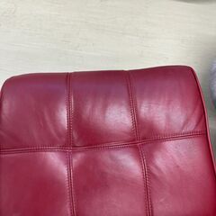 ジモティ来店特価!!　　回転椅子　オットマン付き　　　レッド　　J-0634の画像