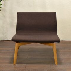 ≪yt1402ジ≫ アウトレット家具 ワイドチェア 幅75cm ブラウン系 サンプル品 1人掛けソファ/1P/モダン/おしゃれ/ゆったり 60415-03の画像