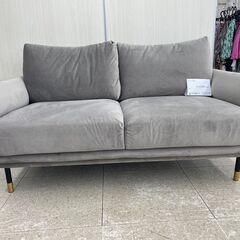 ☆ジモティ割あり☆ 2人掛けソファ グレー H×D×W クリーニング済み TJ6458