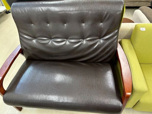 ジモティ来店特価!!　2人掛けソファー　ブラック　　J-0642