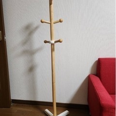 【コート＆帽子ラック】ナチュラル＆ホワイト