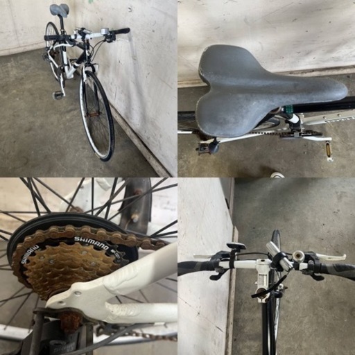 488(O)★岐阜発　△Ferrari/フェラーリ/クロスバイク/3×7段変速/走行確認/防犯有り/自転車/シートポスト465mm/現状品　R6.4/23★