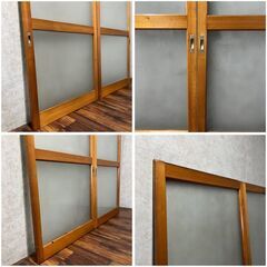 🔷🔶🔷WY12/24【H179,5cm×W88cm】ガラス 古い 木枠 引き戸 古建具 ガラス戸 古民家 型板 リフォーム DIY レトロ アンティーク ★直接引取限定〇🔷🔶🔷の画像