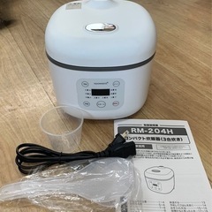コンパクト炊飯器 RM-204H 2023年製 3号炊き ホワイ...