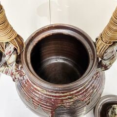 土瓶風置物　台座付き　オブジェ　中古　陶器　R6-0073の画像