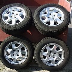 【ご成約済】在庫整理品 15インチ アルミホイール シトロエン C5 PSA ４本 PCD108/4H 【USED】 195/65R15 バリ山スタッドレスタイヤ付きですが年式古いため交換推薦の画像