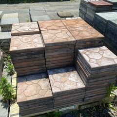 平板　茶　メロン　30cm x 30cm　ブロック
