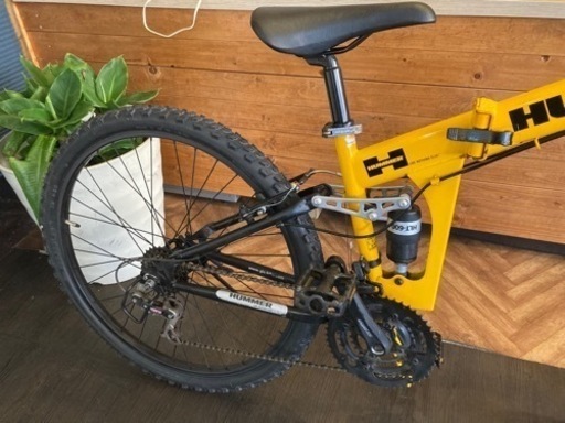 【HUMMER 折りたたみMTB前後タイヤ・チューブ新品！】前後サスペンション付き　3×6速　26インチマウンテンバイク　イエロー