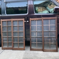 古道具　ガラス引き戸2枚セット×2　家具 