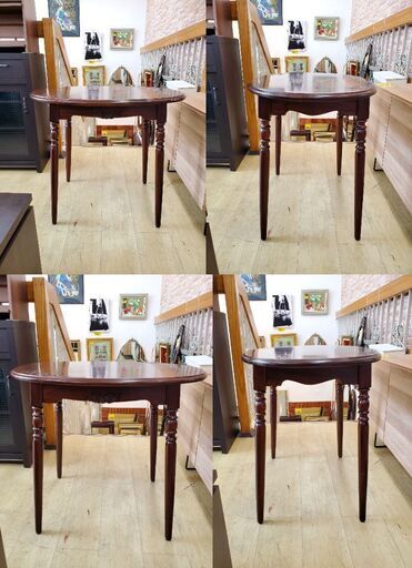 葡萄園 ティーテーブル コーヒーテーブル 楕円卓 葡萄柄 ブドウ柄 天然