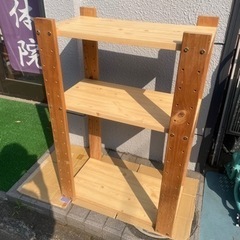 木製　3段収納棚