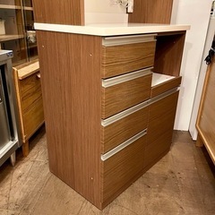 《売約済》【武蔵小山店】NITORI ニトリ キッチンボード 食器棚 キッチン収納 収納 レンジボード カップボード システムボード ブラウン ナチュラル キッチン おしゃれ 品川区 リサイクルショップ ランバールーム 武蔵小山店 武蔵小山パルム 戸越銀座の画像