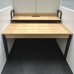 [激安処分]パソコンデスク(引出し付)+机上ラックの2点セット