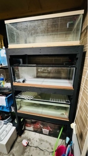 水槽3段、リオポンプ、ろ材