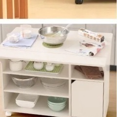 キッチン　折りたたみ　収納付き　テーブルの画像