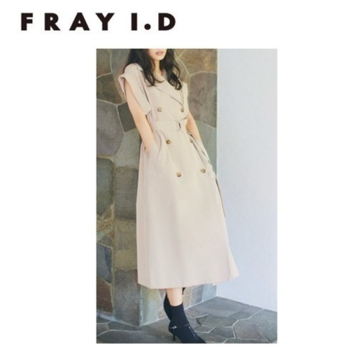 新品未使用タグ付[フレイ アイディー] トレンチジレワンピ レディース ベージュ ノースリーブ ロングワンピース