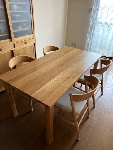 お問い合わせ6/23まで！unico　ダイニングテーブルと椅子4脚
