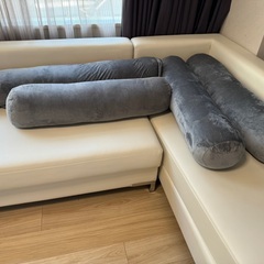 【無料】抱き枕 円筒型 90×20cm 3本 + 120×20cm 1本 ロングクッション 横向き寝妊婦 ボディーピロ ハグーピロ 取り外しカバー付き（グレー）の画像