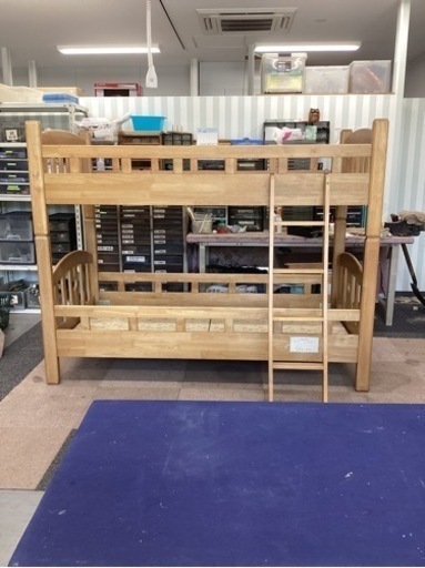 木製二段ベッド【町田市再生家具】240740