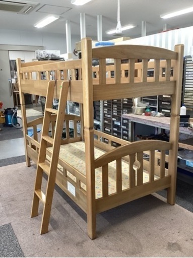木製二段ベッド【町田市再生家具】240740