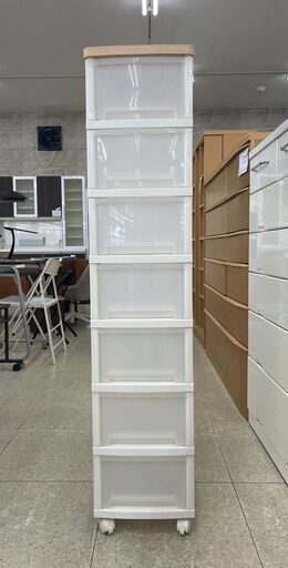 ★ジモティ割あり★  衣装ケース 白 H140×D37×W30 クリーニング済み TJ6463