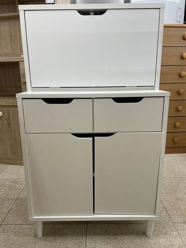 ★ジモティ割あり★  収納棚 白 H104.5×D35×W60 クリーニング済み TJ6466