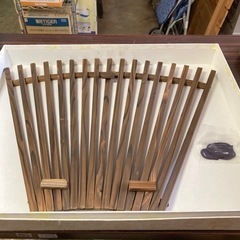 【新品未使用】色紙掛け　扇形　2点セット　格子　ダークブラウン　壁掛け　色紙飾り　木製の画像