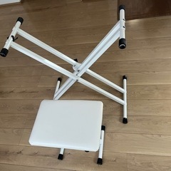 Ｘ型キーボードスタンド、イスのセット