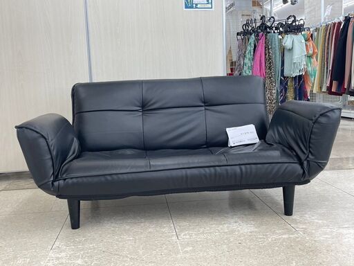 ★ジモティ割あり★  2人掛けソファ 黒 クリーニング済み TJ6475