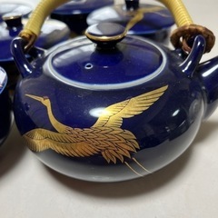 松柄急須と蓋つき茶器5客セットの画像