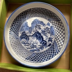 祥瑞風山水　大皿　２枚未使用箱入り