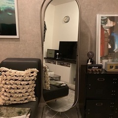 ミラー　姿見　M1 Silver Steel Studio Mirror