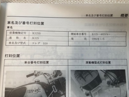 K125 サービスマニュアル コレダS10 K125S K125-402574