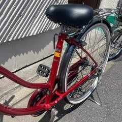 売約済み【武蔵小山店】 【実質表示価格より最大２０％お値引き！！】 自転車　街乗り　町乗り　ちょい乗り　チャリ　ママチャリ　赤　レッド　検　26インチ　カゴ　籠　付き　の画像