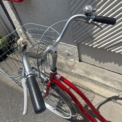 売約済み【武蔵小山店】 【実質表示価格より最大２０％お値引き！！】 自転車　街乗り　町乗り　ちょい乗り　チャリ　ママチャリ　赤　レッド　検　26インチ　カゴ　籠　付き　の画像