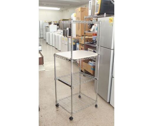 レンジラック 幅55cm レンジワゴン キッチン収納 キャスター付き メタルラック レンジ台　スチールラック キッチン収納 アイリスオーヤマ 家具☆ 札幌市 北区 屯田