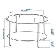 お譲り先決定しました！IKEA ガラステーブル  ヴィッドショーガラステーブル コーヒーテーブルの画像