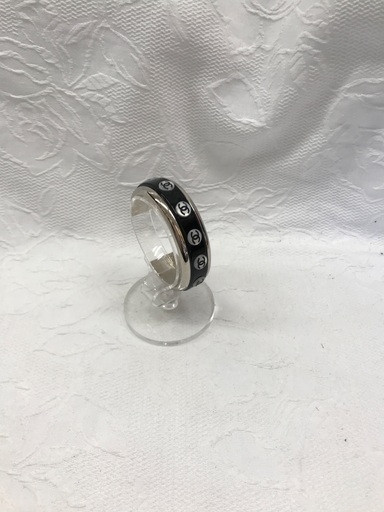 CHANEL/シャネル ココマーク バングル シェル ブラック×シルバー 17cm 65.5g