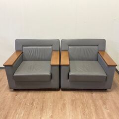 2点セット 1人掛けソファ 本革/総革 モダン オフィス家具 事...