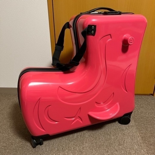 子供が乗れるキャリーケース 高品質 キッズトラベル ピンク Mサイズ