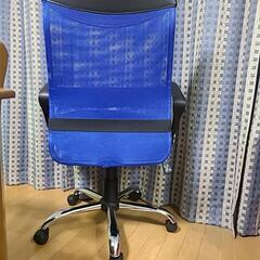 デスクチェア　オフィスチェア　ブラック×ブルーの画像