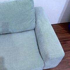 IDC大塚家具　DUO　デュオ　ターコイズブルー　３人掛けソファ　　の画像