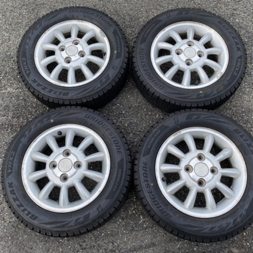 軽自動車 スタッドレス ブリザック ラパン 155/65R13 スズキ 純正 アルミホイール