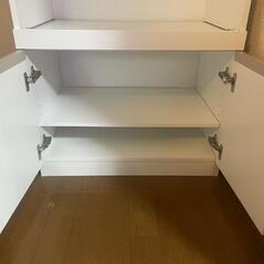 ニトリ　食器棚、レンジ台　収納　棚　ラック　キッチン家具　 キッチン収納　キッチンキャビネット(フォルムN RE1860 WH)の画像